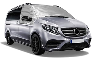 SOEKODU Housse de Pare-Brise Avant Compatible avec Mercedes Benz Vito III W447 2014-2022, Luxe Pare-Soleil de Fenêtre 100% Occultant, Bloque Les Rayons UV, Résistante Aux Intempéries