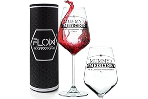 FLOW Barware Wine Gifts for Mum Mummy's Wine Glass | Novelty Wine Glass Gifts for Women | Mum Birthday Gifts Or Mothers Day Mum Wine Glass | Wine Gifts for Women