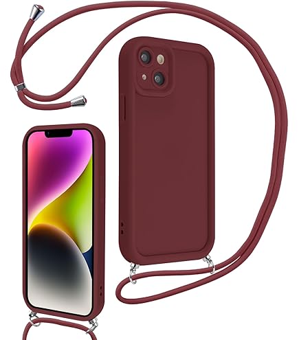 SAMCASE Cover Con Cordino Per IPhone 12/12 Pro 6.1'' - Custodia A Tracolla Trasparente In Silicone Morbido Con Laccetto Regolabile Nero