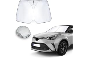 CDEFG Compatible con Toyota C-HR CHR 2016-2024 2025 Parasol Coche Delantero Parabrisas Protector Plegable con Gran Pantalla Anti UV Rayos Mejor Fresco-Parasol CHR 2024 Accesorios