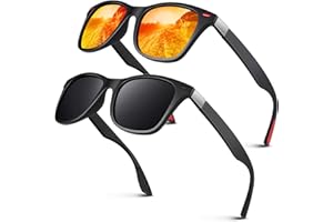 LINVO Gafas de Sol Hombre Mujer Polarizadas Clásicas Rectangulares Ligeras TR90 100% Protección UV400 para Conducir Pesca Gafas