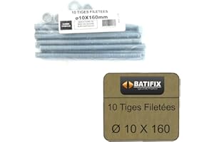 Pack de 10 Tiges Filetées M10 BATIFIX diamètre 10 x 160mm