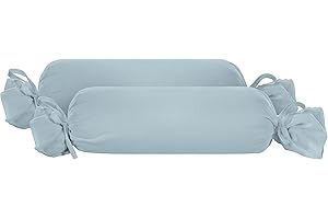 biberna 0077144 Nackenrollenbezug Feinjersey, gekämmte Baumwolle, superweich 2x 15x40 cm, bläulich