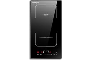 Cooksir Płyta indukcyjna z wtyczką, płyta grzewcza 2 płyty, 29 cm, wbudowana, 3500 W, podwójna płyta kuchenna z flexzone, zamek bezpieczeństwa, suwak Touch Control, płyty indukcyjne