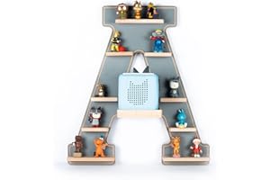 ‎BOARTI BOARTI das Original Kinder Regal Buchstabe A in Grau - geeignet für die Toniebox und ca. 43 Tonies - zum Spielen und Sammeln