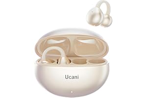 Ucani Wireless Headphones, Open Clip-On Earphones Sports Headphones, 12mm Diaphragms with ENC Crystal Clear Calls, IPX5, Bluetooth-5.4 Compatible with iOS Android, 30H Playtime (Bright gold)