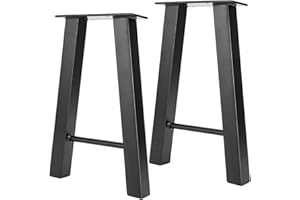 Homtone Heavy Duty Metal Bench Legs 40cm High, Industrial Rustic Table Furniture Legs, Set of 2, Black