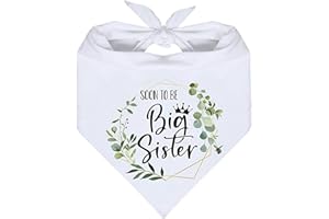 LOMYLM Soon to Be Big Sister Dog Bandana, White Pet Scarf Pregnancy Announcement Dog Bandana Baby Dog Gender Revealing Photo Props Accessories