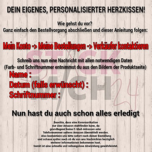 Herzkissen – Personalisiert mit Namen und Datum – großes Kuschelkissen – perfekte Geschenkidee für dich und deine Liebsten – Jahrestag/ Valentinstag/ Weihnachten/ Geburtstag - 2