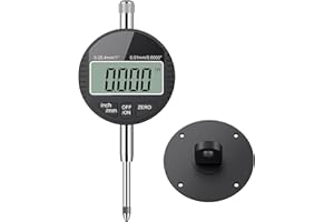 AUTOUTLET Digitale Messuhr 0.01/0.0005'', digitale Messuhr Messtaster 0-25.4mm/1'' Messbereich, mit LCD Anzeige, Digital Indikator Messgerät Dial Test Indicators für Labor Werkstatt usw(schwarz)