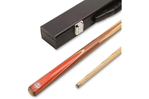 Funky Chalk PRO147 JUNIOR CHAMPION 36 Inch Traditional 2 Piece Centre Joint Kids Junior Snooker Pool Cue Matching Ash Grain 10mm Tip With Mini Black Hard Case
