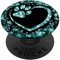 PopSockets PopGrip Mit Hunde-Pfoten-Muster – Ausziehbarer Handygriff, Austauschbarer Deckel, Lila