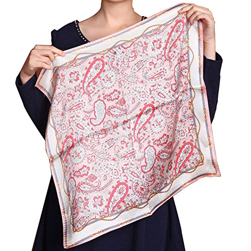 Fineplus New Brand Girls Silk Soft Scarves Shawls White+Light Pink