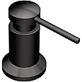 Moen 3942BL Deck Mounted Kitchen Soap Dispenser with Above The Sink Refillable Bottle, Black, 1.125