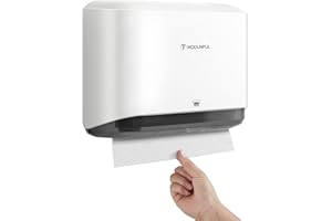 ‎MODUNFUL modunful Paper Towel Dispenser Wall Mounted Papierhandtuchspender Ohne Bohren zur Wandmontage, Handtuchspender für Z/V-Falz M Gefaltet Papierhandtücher Papierhandtuchhalter für Bad Weiß