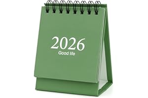 ALLY-MAGIC Mini Desk Calendar, Small Desktop Calendar, Mini Desk Top Calendar 2026 Jan-2027 Jul, Mini Daily Schedule Tiny Desk Calendar with Stickers for Home Office School Y9CSMNRL (Green-2026)