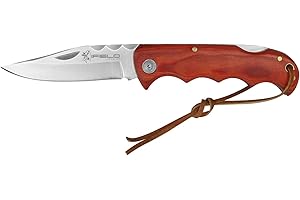 iFIELD Navaja de Madera Camper EL29038, Mango Stamina, Incluye cordón, Hoja de Acero INOX de 9,6 cms, Herramienta de Camping para Pesca, Caza, Actividad Deportiva