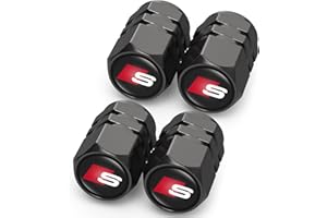 ZHNGZHJ 4 Tappi per valvole di pneumatici per Audi S Line S1 S2 S3 S4 S5 S6 S7 S8 SQ2 SQ5 SQ7 SQ8 auto,sostituzione tappi parapolvere pneumatici auto,accessori per pneumatici
