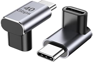 90 stopni kąt prosty USB-C męski do USB-C żeński adapter, ANDTOBO 2 pakiety USB C 90 stopni W górę w dół Przedłużacz Adapter PD 240W Kompatybilny z Steam Deck, Switch, MacBook Pro