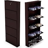 FLIPZON Alloy Steel 5 Door Shoe Rack 19" for Home|Holds Upto 12 Pairs|Wall Mounted|Space Saver|Rust Free|Sturdy and Durable|C