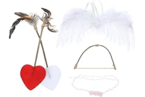 FOMIYES Baby Wings Newborn Cupid Outfit: 1 Set of Baby White Angel Wings Headband Bow Swords Infant Cupid Costume Photo Prop Outfit for Birthday