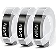 Aken 3D Embossing Etiquetas compatible para usar en lugar de Dymo 3D Cinta de estampación, 3D Label Tape 9mm para Dymo Omega 