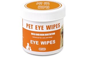 LURELUXE 130 Pcs Compresses De Soin Oculaire pour Chiens, Lingettes pour Les Yeux d'animaux de Compagnie, Lingettes pour Les Yeux de Chien, Élimine Les Taches De Larmes, Nettoie en Douceur