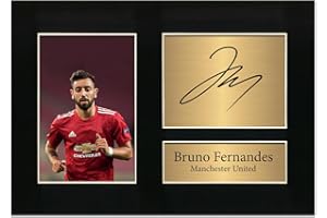 Zulu Image Bruno Fernandes Manchester United Man Utd Autograph Signed A4 Printed Photo Reproduction Print Picture Display No32, Black