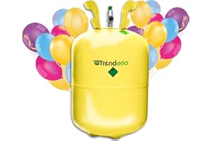 Trendario Ballongas Helium Für bis zu 50 Luftballons / XXL Einweg Heliumbehälter inkl. 50 Latexballons und Ballonband für leichtes befüllen Von Ballons