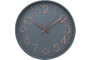 October Elf Orologio da parete da 30,5 cm, silenzioso senza ticchettio, orologio rotondo moderno decorativo, grande orologio con numeri arabi per camere da letto, ufficio, cucina, palestra, soggiorno,