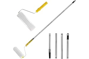 Rodison Entlüftungsroller Stachelwalze, 23cm Entlüftungswalze mit 4 Rostfreie Edelstahl-Verbindungsstange von 34 bis 136 cm, Stachelwalze Ausgleichsmasse zur Entlüftung von Bodenbeschichtungen