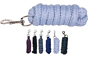NETPROSHOP Weicher Anbindestrick Pferde Führstrick mit Karabinerhaken 1,80 m Farbauswahl, Farbe:Hellblau
