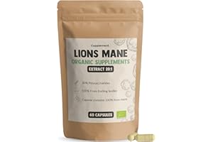 Cupplement - Lions Mane Extract Capsules 60 pièces - Bio - Extrait 10:1 - 400 MG par capsule - Pas de poudre de crinière de Lion - Champignon de perruque - Hericium Erinaceus- Superfood - Champignons