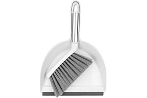 WinGluge Juego de Escoba y Recogedor Pequeños Material de PP, Escoba con Recogedor, Set Mini Cepillos Barrer de Migas, Escoba de Escritorio Que Ahorra Espacio, Combinación de Recogedora Portátil