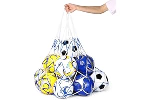 CATOR Bolsa de Balones de Fútbol, 1-12 Bolas, Azul y Blanco