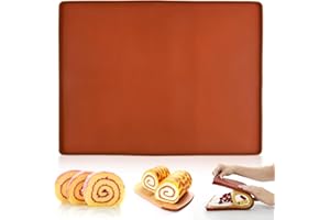 LUXSTELLAR Alfombrilla De Silicona, Pastel De Rollo Suizo Tapete De Silicona 30x40cm Salvamanteles De Con Protección Antiderrame Para Tartas Hornear Ideal Para Panaderos Aficionados Profesionales