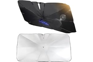 AEYAKA Osłona przeciwsłoneczna na przednią szybę samochodu, składany parasol przeciwsłoneczny na szybę, ochrona UV i przed upałem, odblaskowa osłona wnętrza przedniej szyby do sedanów i SUV-ów. (M)