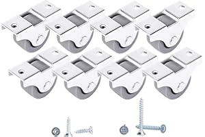 DIFORMA (8 Stück) 25 mm Kleine Radrollen Gummi Rollen Rollen Für Möbel Nicht Schwenkbar Nichtplastikgießer Gerät & Ausrüstung Kleine Radrollen Schrauben Enthalten Rollen Set (8, Ø 25 mm/25 kg)