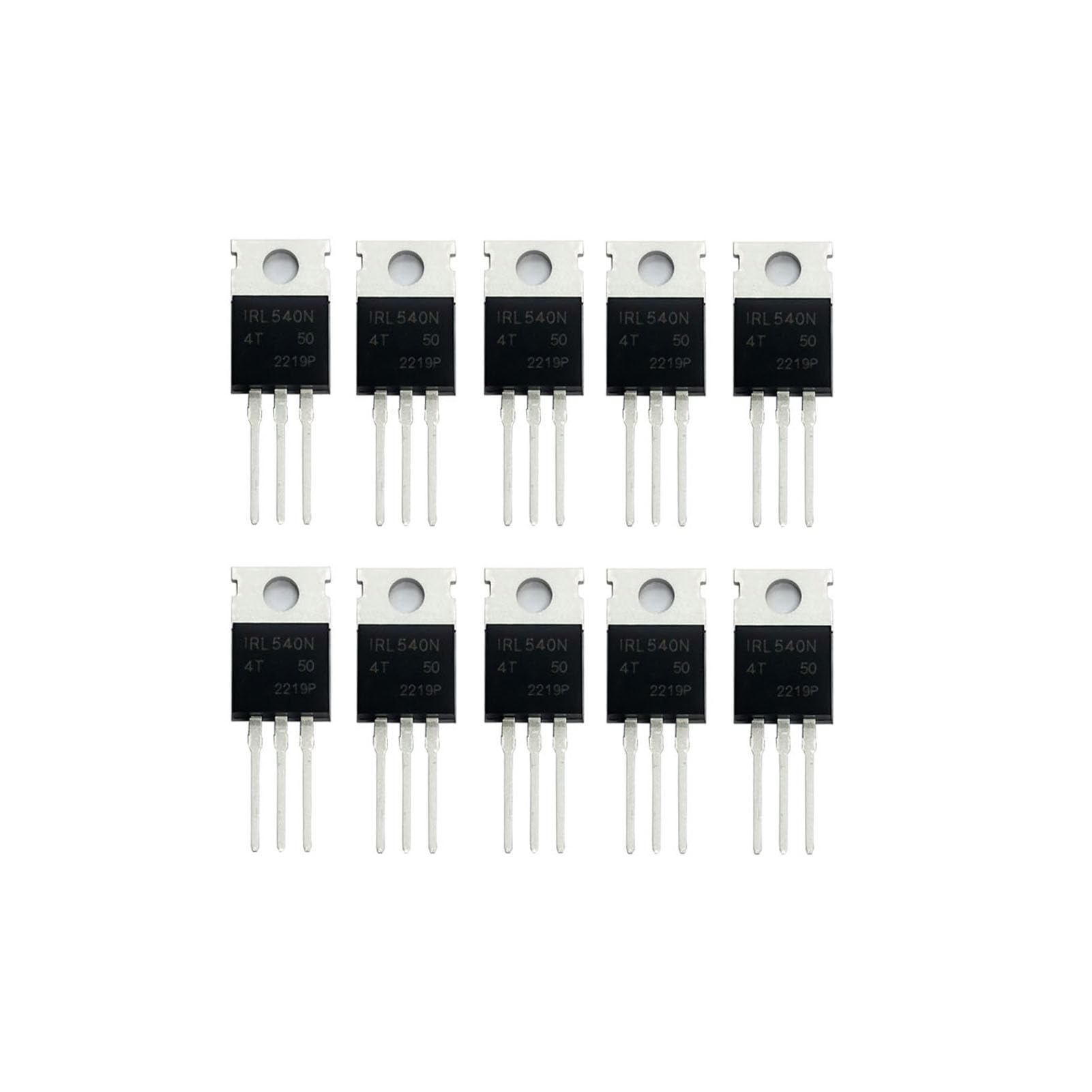 YEGAFE 10Pcs IRL540N TO-220 Power Transistor MOSFET N-Channel 100V 33A 130W IRL540NPBF