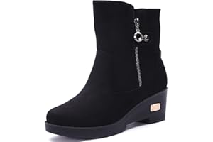 Gaatpot Chaussures Bottes Hiver Femmes Bottine De Neige avec Chaud Fourrure Doublure Antidérapage Compensées Boots 35-41EU