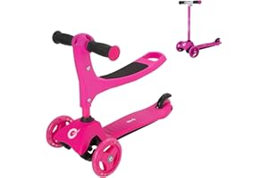 EVO 3-IN-1 Cruiser | Adjustable Handle | 3 Stage Interchangeable | Seated Scooter to 2-Wheel Push | Great First Scooter for Kids 1-7