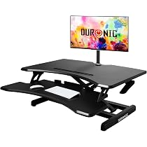 Postazione Di Lavoro Regolabile Duronic DM05D18 – Scrivania Per PC Con Piattaforma 55x53cm E Altezza 15-42cm, Per Lavorare In Piedi O Seduti