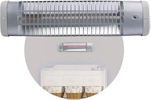 Babyruf BR 60 Heizstrahler Baby | 600 Watt | Wickeltisch Heizstrahler | Abschaltautomatik | Baby Wärmelampe | Wickeltischstrahler | Wärmelampe Baby | Wärmestrahler Baby | Einfache Wandmontage | Silber