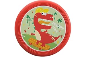 QLEUIFT 1 pcs flving disksscheibe für Kinder Softe Wurfscheibe Weiches flving disksscheibe Verdickte mit Cartoon, Dinosauriermuster, Muster für Kinder Sport, Durchmesser 20 cm