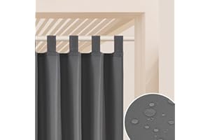 ROOM99 Rideau d'Extérieur avec Pattes Garden Line 155 x 250 cm Largeur x Hauteur Impermeable pour Jardin pergola terrasse Curtain Gris foncé, 1 pièce