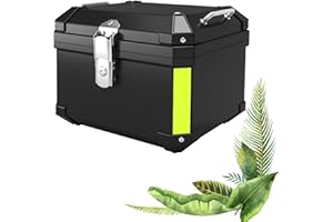 WNANCH Universal Baúl De Moto Scooter Maleta 45 L Casco Moto Caja De Motocicleta Ciclomotores Scooter con Placa Y Kit De Montaje (Color : Negro, Size : 45L)