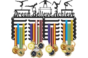 SUPERDANT Porta Medaglie da Parete da Ginnastica Espositore per Medaglie da Ginnastica per Donne 6 File 24 Ganci Espositore da Parete per Medaglie Motivazionali Regali per Atleti