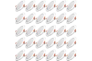 TOFISR Spot LED Encastrable,Extra Plat,Spot Encastré Led Intérieur Plafond Plafonnier,Rond Ultra Slim Downlight,5W Equivalent 40W Incandescence,230V Blanc Neutre 4500K,Pour Salle de Salon,Cuisine,Lot de 30