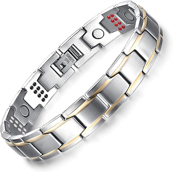 Bracelet Homme SCJJZ En Acier Titane - Double Rang Magnétique - Style Cubain - Personnalisable