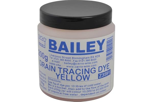 Bailey 3591 Drain Tracing Dye-Yellow Teinture de traçage des canalisations-Jaune